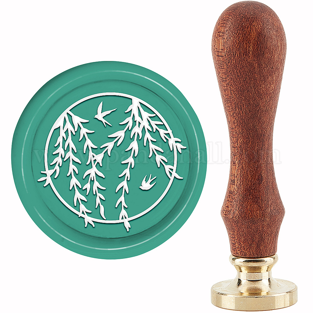 CRASPIRE Vintage Brass Love Dove Sealing Wax Stamp - 30mm With Wooden Handle For Letters & Invitations