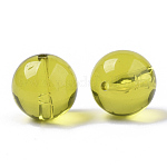 Perles en acrylique transparente, ronde, vert jaune, 10mm, Trou: 1.8mm, environ 550 pcs/500 g
