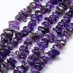 Natural Amethyst Beads Strands, Nuggets, 8~16x5~8mm, Hole: 1mm, 15.3 inch(39cm)