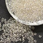 12/0 perles de rocaille rondes en verre transparent, Grade a, Argenté, clair, 1.8~2.0mm, Trou: 0.8mm, environ 28000 pcs / livre
