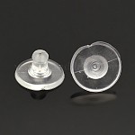 Ohrmuttern aus Kunststoff, Bullet-Clutch-Ohrringrücken mit Pad, zur Stabilisierung schwerer Ohrstecker, Kunststoff Plastik, 10x6 mm, Bohrung: 0.7 mm