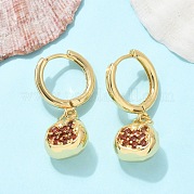 Латунные кубических серьги циркония обруч EJEW-Q015-02G-C