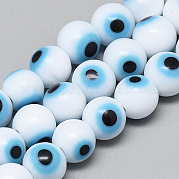 Ручной работы Lampwork сглаза бисер пряди LAMP-R140-4mm-01