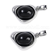 Черные стеклянные подвески KK-U043-52P-04