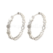 Серьги-кольца из латуни с цирконием EJEW-G363-14P