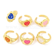 Латунные открытые кольца манжеты RJEW-U009-20G