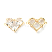 Brass Pave Cubic Zirconia Connector Charms KK-L208-04G-05