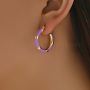 Серьги-кольца из нержавеющей стали с эмалью LP9659-4