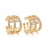 Массивные серьги-каффы из прозрачного кубического циркония EJEW-G288-16G