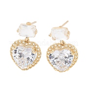 Серьги-гвоздики из латуни со стеклом EJEW-Q800-13KCG