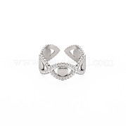 304 Stainless Steel Evil Eye Wrap Open Cuff Ring for Women RJEW-S405-183P