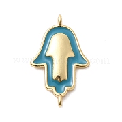 Подвески-соединители для рук с хамсой из латуни и эмали KK-H529-16G