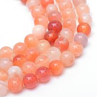 Круглый окрашенный натуральный красный агат бисера пряди&nbsp;G-R345-6mm-09