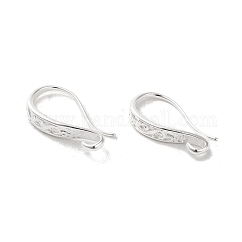 真鍮のピアスフック  カドミウムフリー＆鉛フリー  925銀メッキ  18.5x3.8mm  穴：2mm  ピン：0.8mm