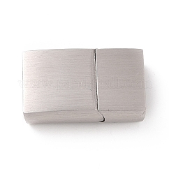 Cierres magnéticos rectangulares de acero inoxidable 304 resistentes al deslustre con extremos pegados, color acero inoxidable, 20x12x5mm, agujero: 10x3 mm