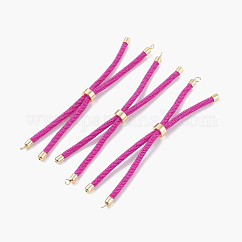 Fabricación de pulsera de hilo trenzado de nylon, fabricación de pulsera deslizante, con fornituras de latón, dorado, fucsia, 8.66~9.06 pulgada (22~23 cm), agujero: 2.8 mm, longitud de una sola cadena: aproximadamente 4.33~4.53 pulgada (11~11.5 cm)