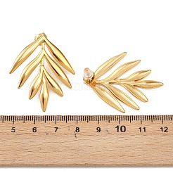 リーフ 304 ステンレス スタッド イヤリング  ゴールドカラー  38x31.5mm&nbsp;EJEW-P332-05G