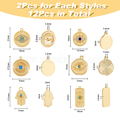 12 шт. 6 подвески в виде глаз из нержавеющей стали 304&nbsp;STAS-DC0012-68