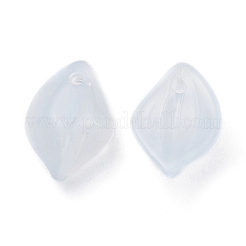 模造ゼリーガラスペンダント  花びら  ホワイトスモーク  13x9x5mm  穴：1mm&nbsp;GLAA-P048-C03