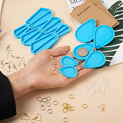 4шт 4 Молды для подвески в виде треугольника и капли из силикона&nbsp;DIY-BG0001-67