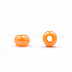11/0 チェコ不透明ガラスシードビーズ  光沢のある  ラウンド  オレンジ  2.2x1.5mm  穴：0.7mm  約500 G /袋&nbsp;SEED-N004-003B-32