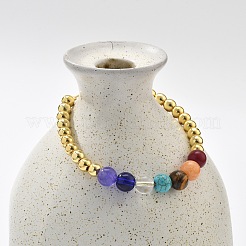 Долговечные браслеты-слайдеры из латунных бусин с покрытием для женщин BJEW-K268-02G