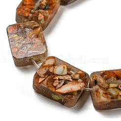 Окрашенная натуральная императорская яшма с нитями смоляных бусин&nbsp;G-G083-F04-01