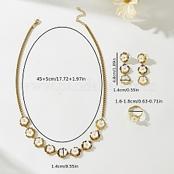 Edelstahl-Blumenohrringe & Halsketten & Ringe-Sets für Frauen&nbsp;YR1228