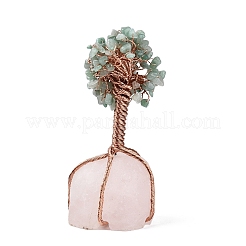 Decorazioni naturali con avventurina verde e decorazioni a piedistallo in quarzo rosa&nbsp;G-S282-01