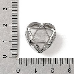 Латунные многорядные звенья из натурального кварцевого кристалла в форме сердца&nbsp;G-B149-13P-05