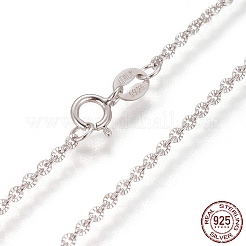 Colliers à chaîne en argent sterling plaqué rhodium anti-ternissement 925&nbsp;STER-L059-12P