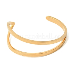 Браслеты-манжеты из нержавеющей стали 304 для женщин&nbsp;BJEW-D408-29G