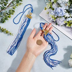 Décorations de pendentif de pompon de remise de diplôme en polyester&nbsp;AJEW-WH20020-078B
