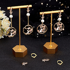 8 pièce de boucles d'oreilles à levier en laiton et zircone cubique de style 2&nbsp;KK-BBC0004-94