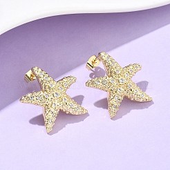 Серьги-гвоздики из циркония&nbsp;LS-EJEW-Q017-05A-G