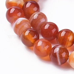 Chapelets de perles en agate à rayures naturelles/agates à bandes&nbsp;G-G582-6mm-59