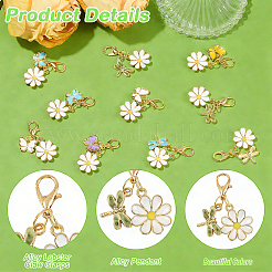 20 Uds. Decoraciones colgantes esmaltadas de aleación de flores de 10 estilos&nbsp;HJEW-YW00352