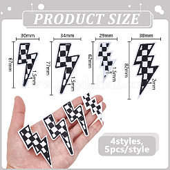20 stücke 4 arten polyester glanz garn schwarz und weiß check stickerei tuch ornament zubehör&nbsp;DIY-DR0002-61