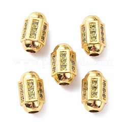 Латунные бусины из кубического циркония с микропаве ZIRC-P089-24B-G