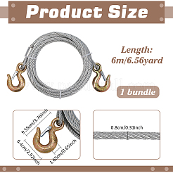 Cavo in acciaio inossidabile da 6 m con bulloni ad occhiello&nbsp;AJEW-WH0709-418