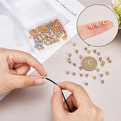 120 шт. двухцветные кованые латунные наконечники для шнура KK-PH0001-83