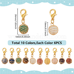 Круглые подвески с медной проволокой HJEW-AB00711