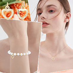 16 шт. латунные подвески в форме сердца&nbsp;KK-BBC0004-62