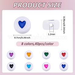 320шт 8 цвета непрозрачные акриловые бусины&nbsp;MACR-ME0001-03