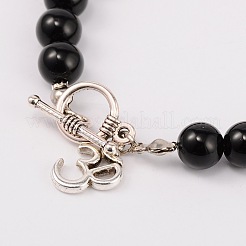 Природных драгоценных камней чакры шарм браслеты BJEW-JB01693