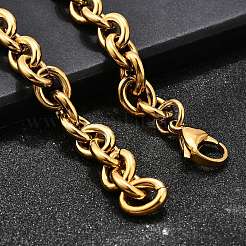 Браслеты-цепочки из нержавеющей стали 304 для женщин&nbsp;LS-BJEW-Q050-01B-G