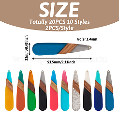 20шт 10 цвета смолы и орехового дерева большие подвески RESI-TA0001-66