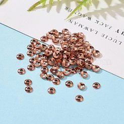 真鍮小さなビーズコーン  ローズゴールド  3x0.8mm  穴：1mm&nbsp;KK-O043-04RG