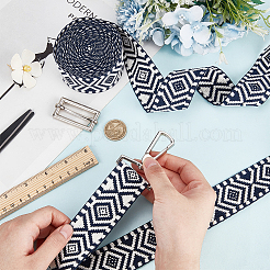 5 ярд поликоттоновой жаккардовой ленты в этническом стиле в форме ромба OCOR-WH0078-167B