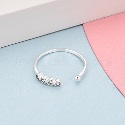 925 открытое кольцо-манжета из стерлингового серебра с микропаве из прозрачных кубических цирконий для женщин&nbsp;STER-N016-145S